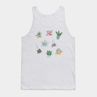 Colourful Plant Design Drawing Tank Top